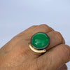 Full Moon ring med grøn onyx