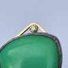 Ring med Chrysopras og grøngul diamant