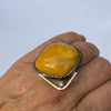 Ring med Rav og champagne diamant