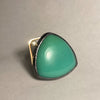 Ring med Chrysopras og grøngul diamant