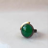 Full Moon ring med grøn onyx