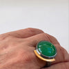 Full Moon ring med grøn onyx