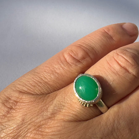 Bobbel ring med chrysopras
