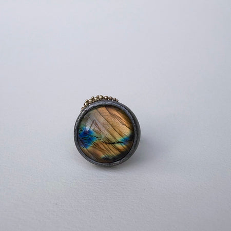 Bobbel ring med labradorit