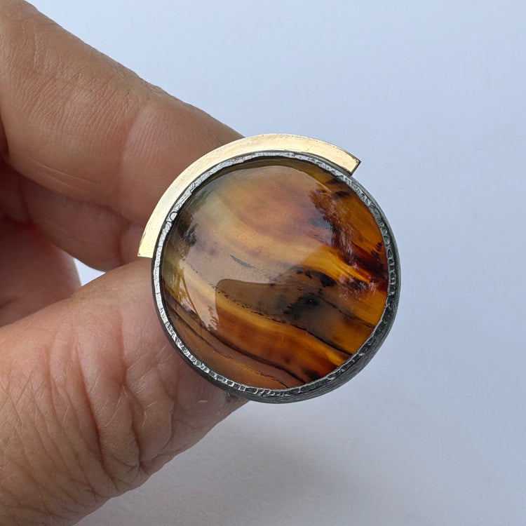 Full Moon ring with turquoise
