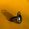 Ring med hæmatit og champagne diamant