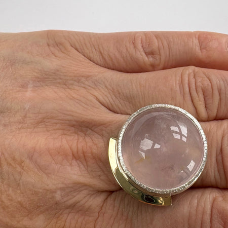 Full Moon ring med rosakvarts