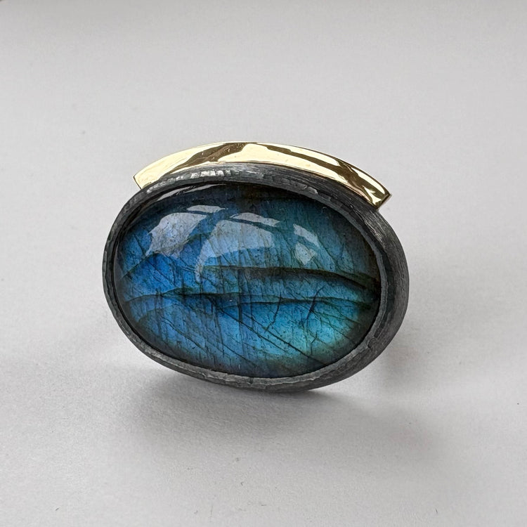 Full Moon ring med Labradorit
