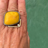 Ring med Rav og champagne diamant