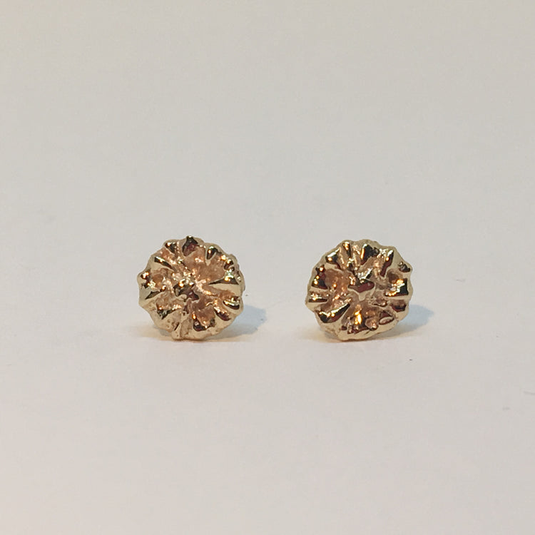 guld blomsterknop øreringe