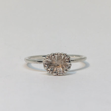 sølv blomsterknop ring