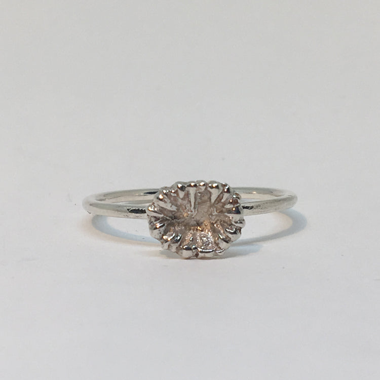 sølv blomsterknop ring