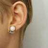 øreringe med pink opal