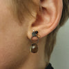 øreringe med røgkvarts og perle
