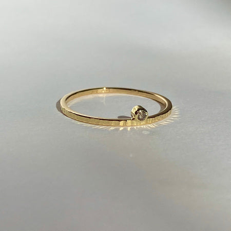 Ring m. naturlig champagne farvet diamant