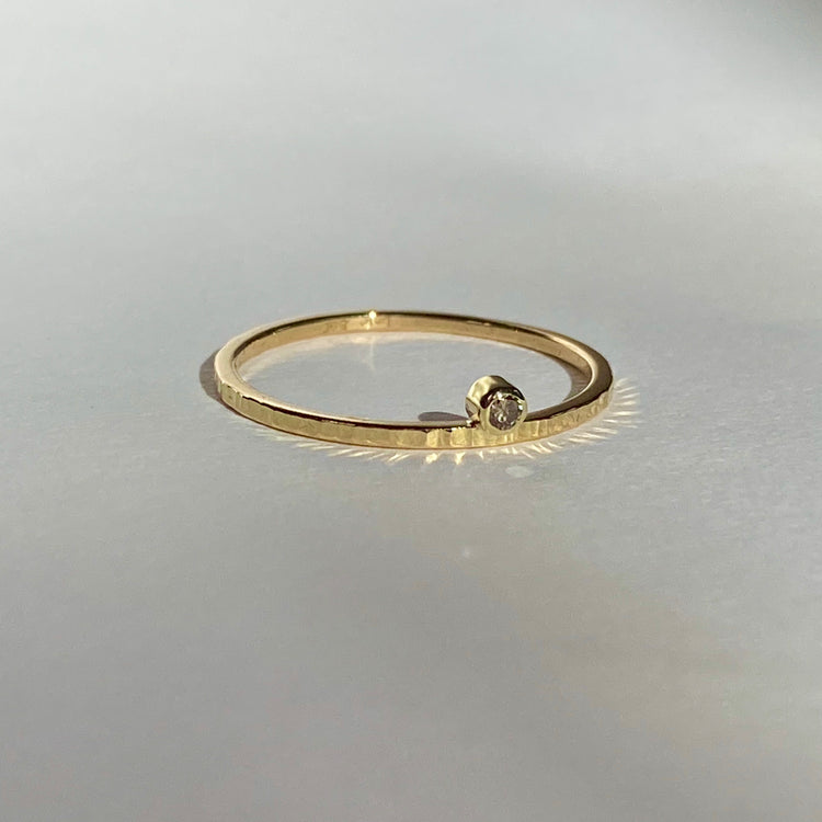 Ring m. naturlig champagne farvet diamant