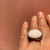 Bobbel ring med pink opal